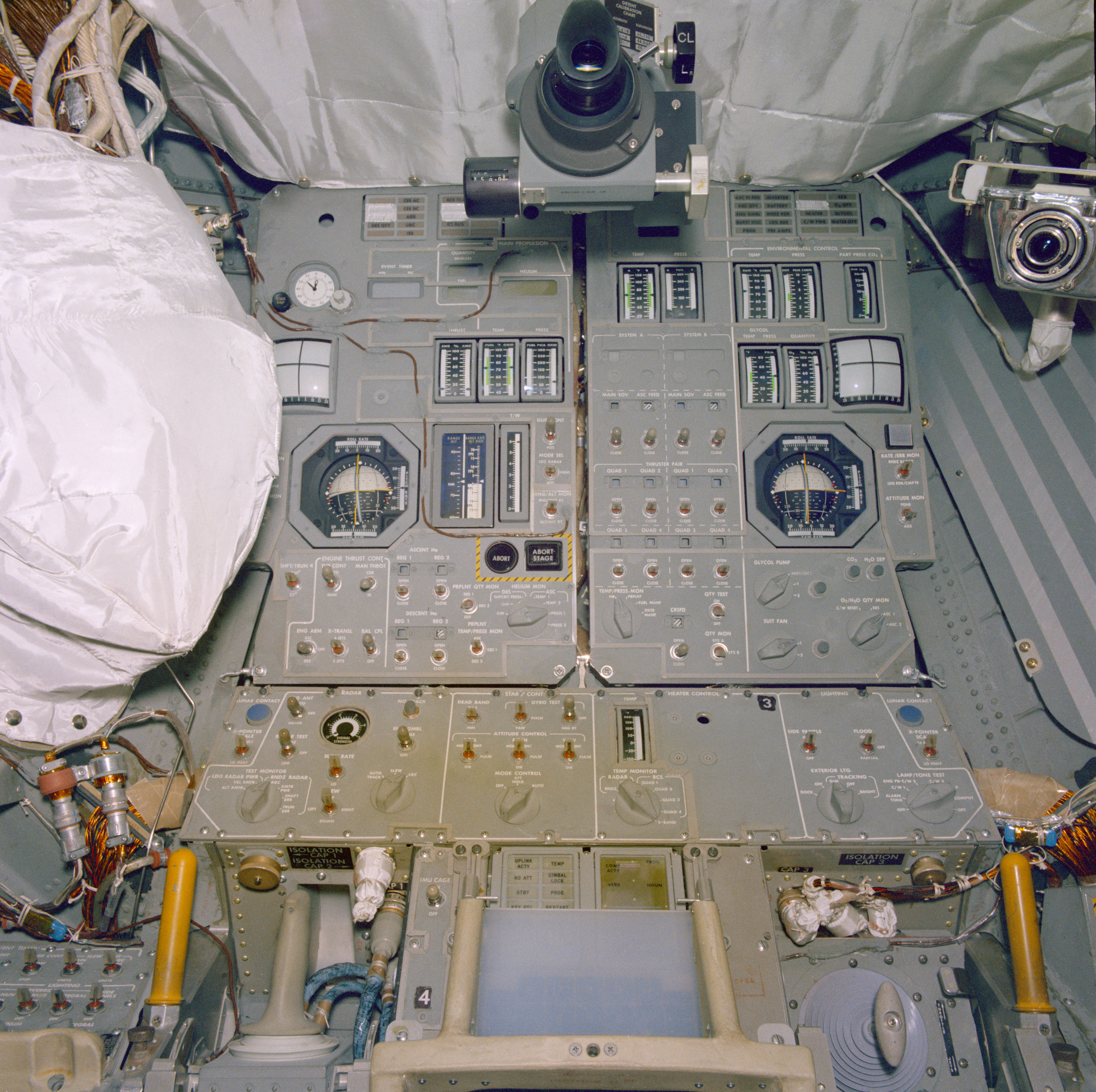 The forward instrument panel of the Lunar Module Test Article-8
