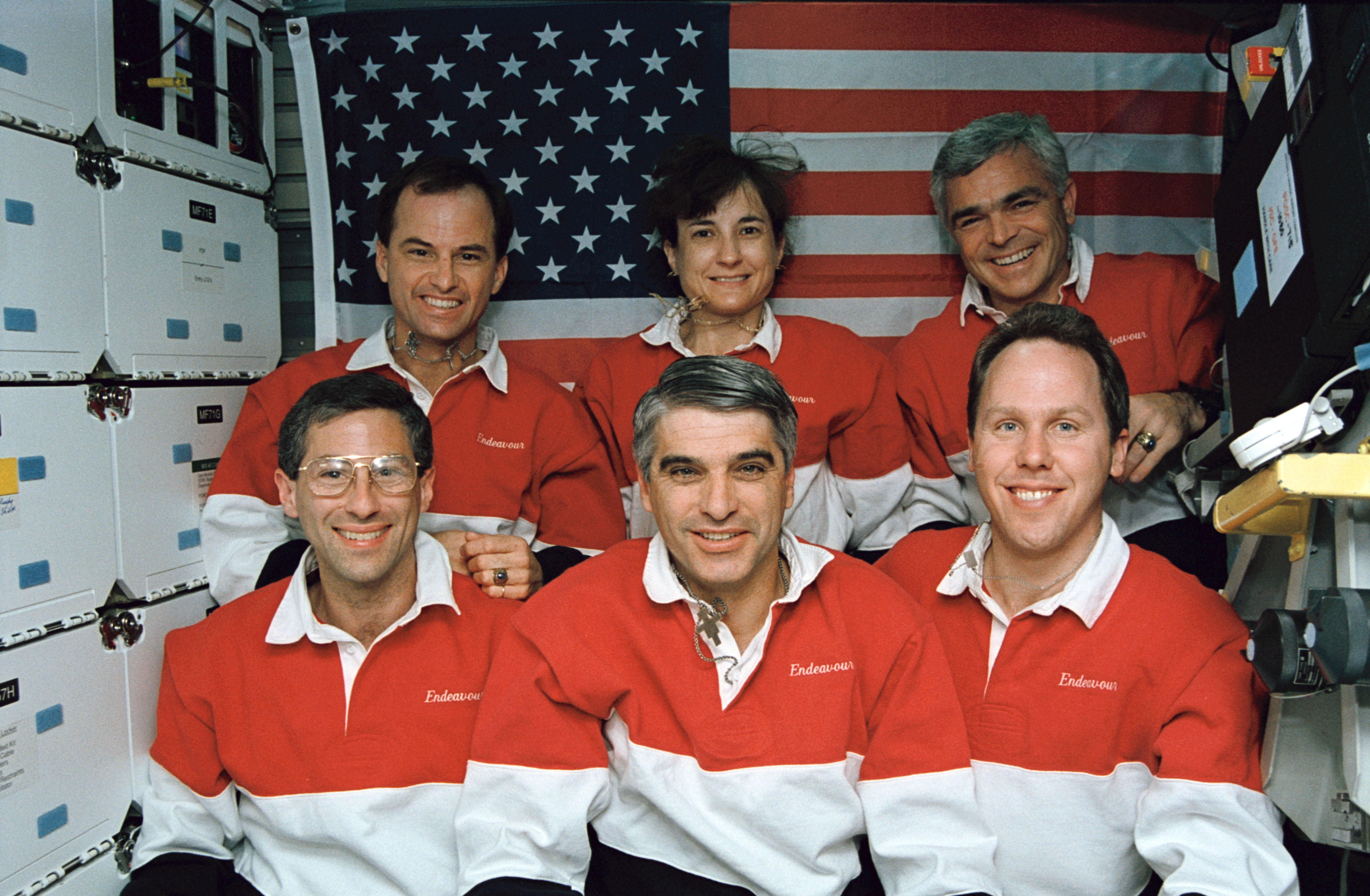 Gutierrez with the STS-59 crew.