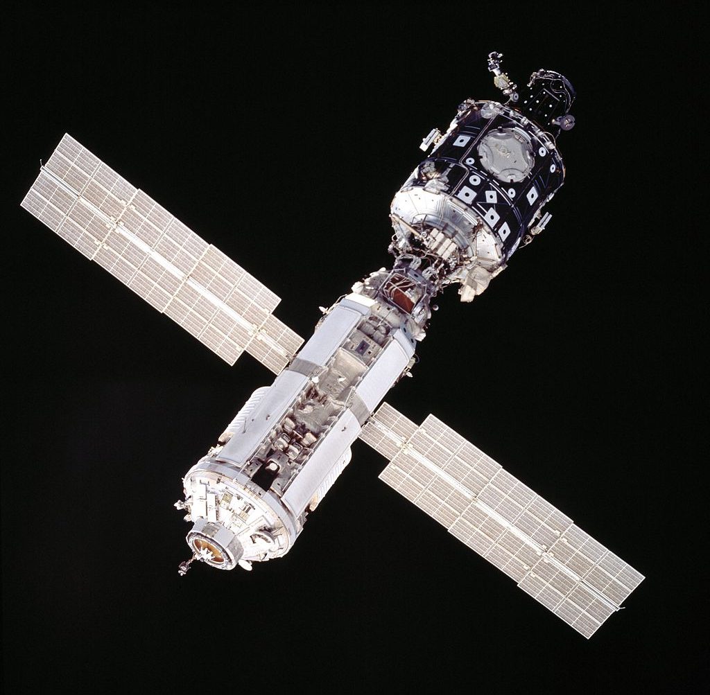 Image of the space station’s first two elements after release from the space shuttle