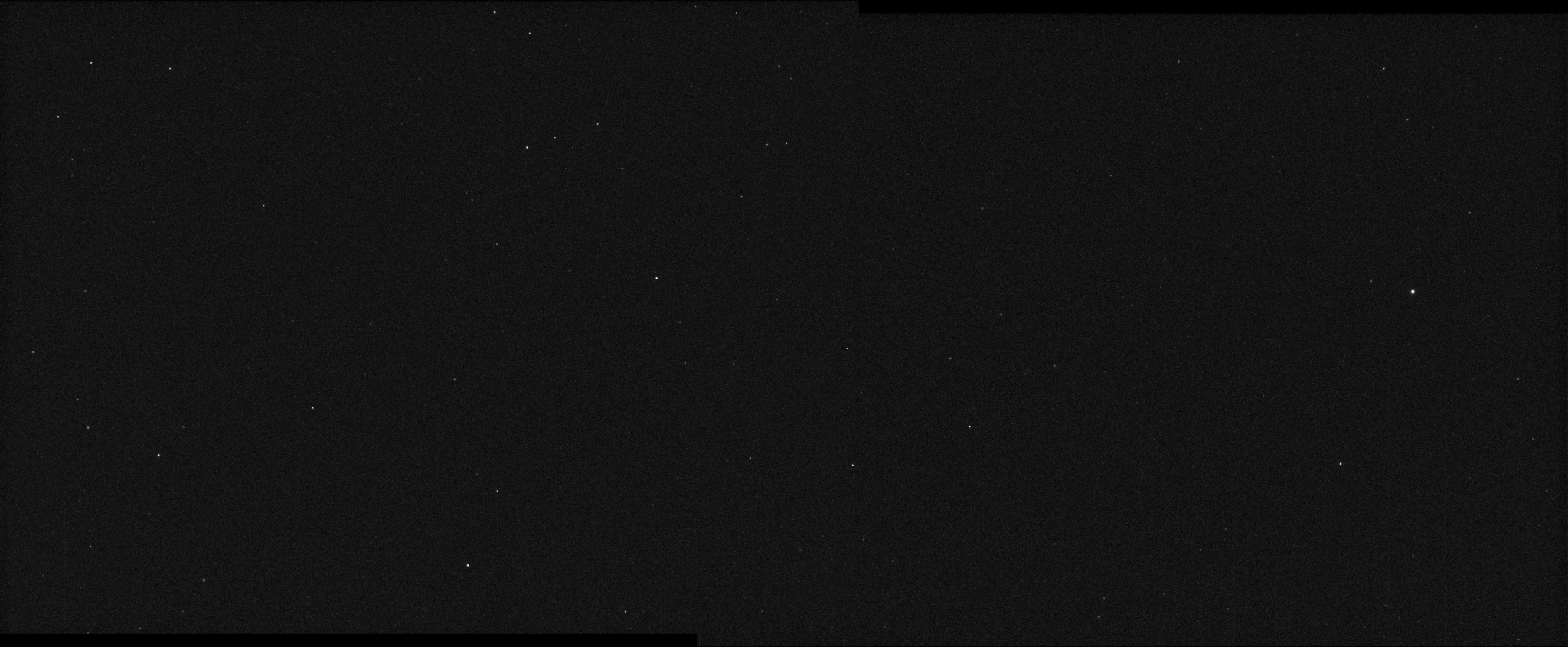 This mosaic was made from “first light” images acquired Dec. 4 by both of the cameras on NASA’s Psyche spacecraft. The star field lies in the constellation Pisces.