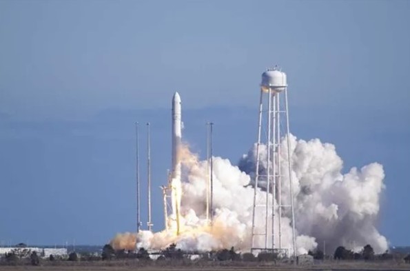 First launch of an Antares rocket in 2013, carrying a Cygnus mass simulator